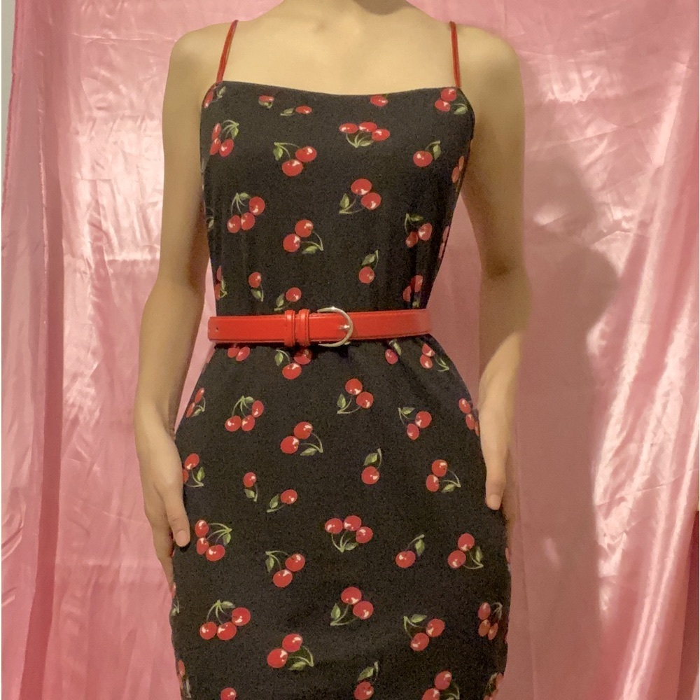 Y2K Cherry Bomb Cherry Black Dress